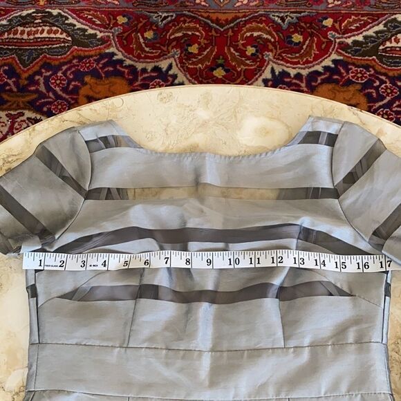 Muse Grey Organza Low Back Party Dress - Picture 11 of 15